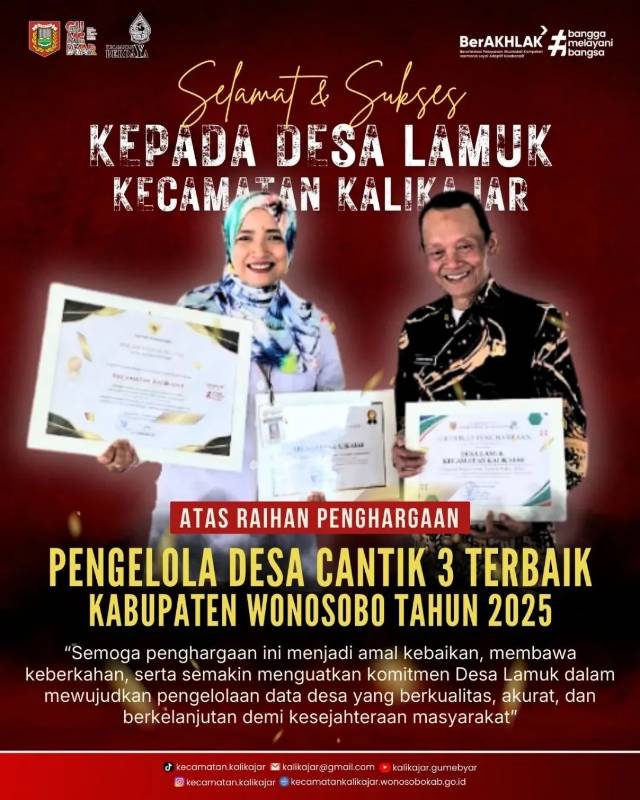 SELAMAT  & SUKSES KEPADA DESA LAMUK KECAMATAN KAKLIKAJAR